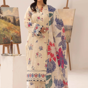 Three-Piece Lawn Embroidered Suit – Elegant & Comfortable